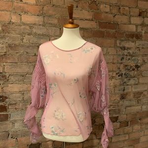 Zara Floral Sheer Top